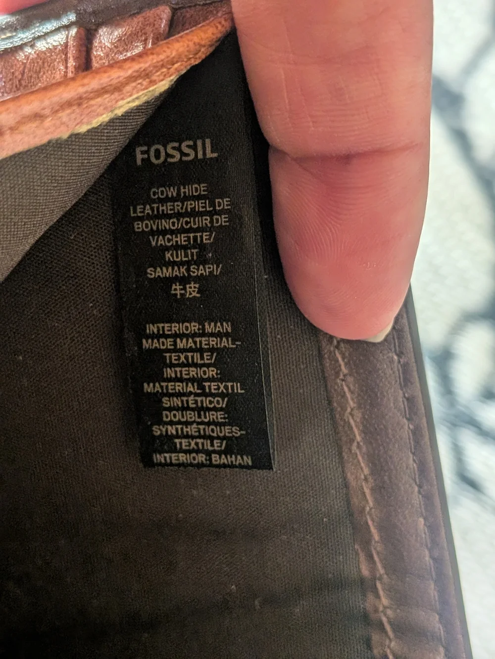 Authentic Fossil Men's Leather Bifold Passcase Wallet - Vintage Aviation Graphic